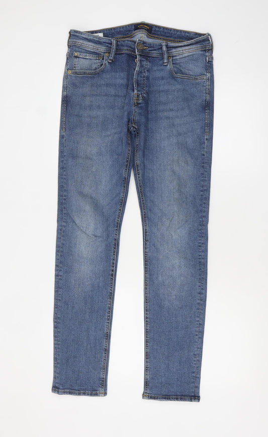 Jack & Jones Men's Blue Medium Wash Slim Fit Skinny Jeans 32x32