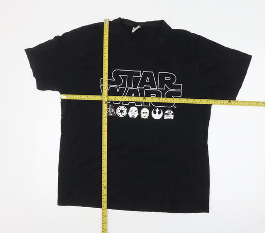 Star Wars Men's Black Cotton Graphic T-Shirt L