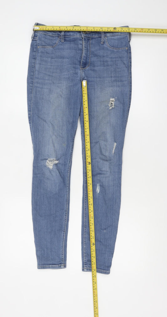 Hollister Blue Distressed Skinny Jeans Women’s Size 9R W29 L28