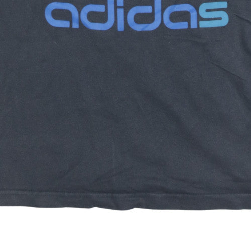 Additional view of Adidas Men’s Black Graphic Logo T-Shirt, size M, Crew Neck Short Sleeve