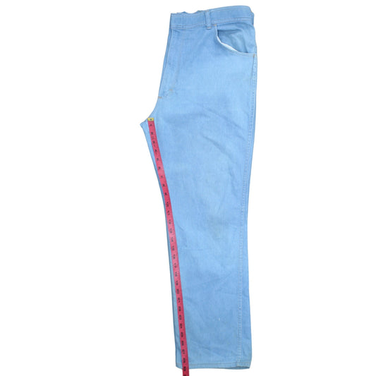 Wrangler Men's Blue Straight Denim Jeans 40W 30L Light Wash