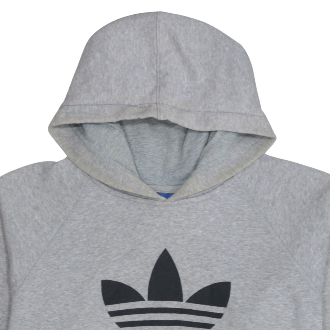 Adidas Men's Grey Pullover Hoodie L Trefoil Logo Sportswear