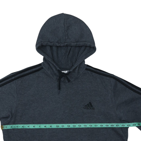 Adidas Men's Grey Pullover Hoodie L Sports Fleece Sweatshirt