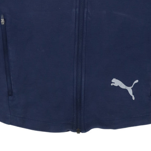 Additional view of Puma Men's Blue Full Zip Hoodie, size M, Sports Fleece Sweatshirt