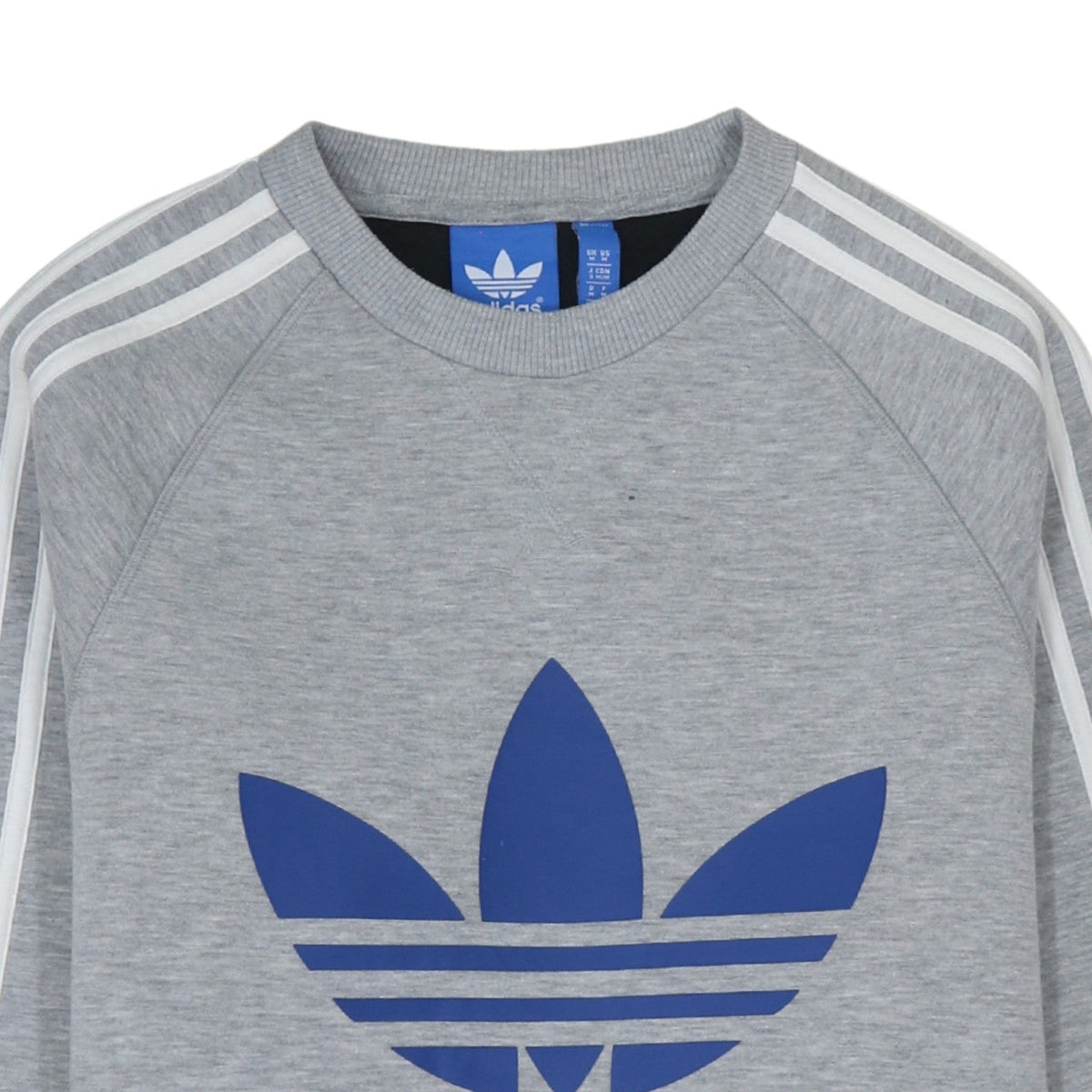 Additional view of Adidas Men Grey Trefoil Crew Neck Long Sleeve Sweatshirt M