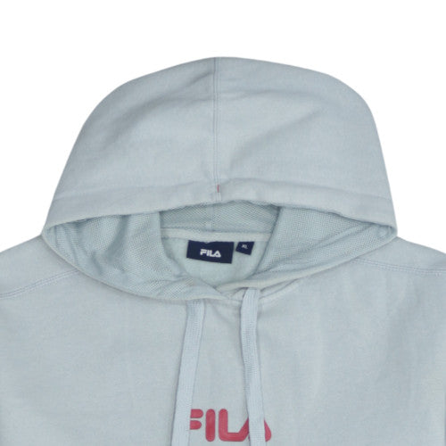 Additional view of Fila men’s grey xl pullover hoodie logo graphic fleece sweatshirt