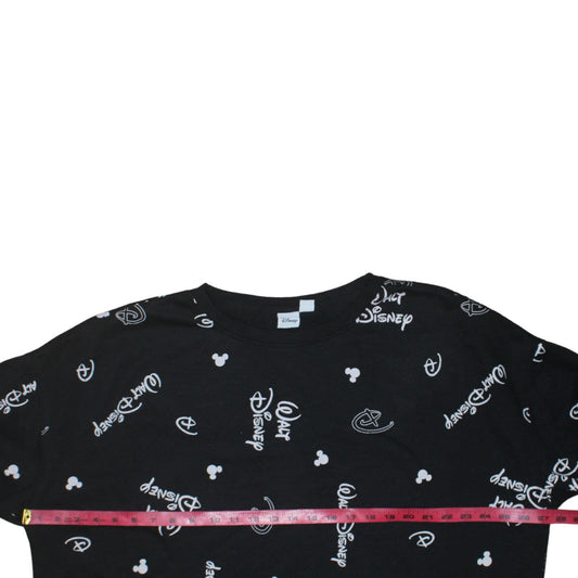 Disney Womens Black 2XL Pullover Sweatshirt with Logo Print