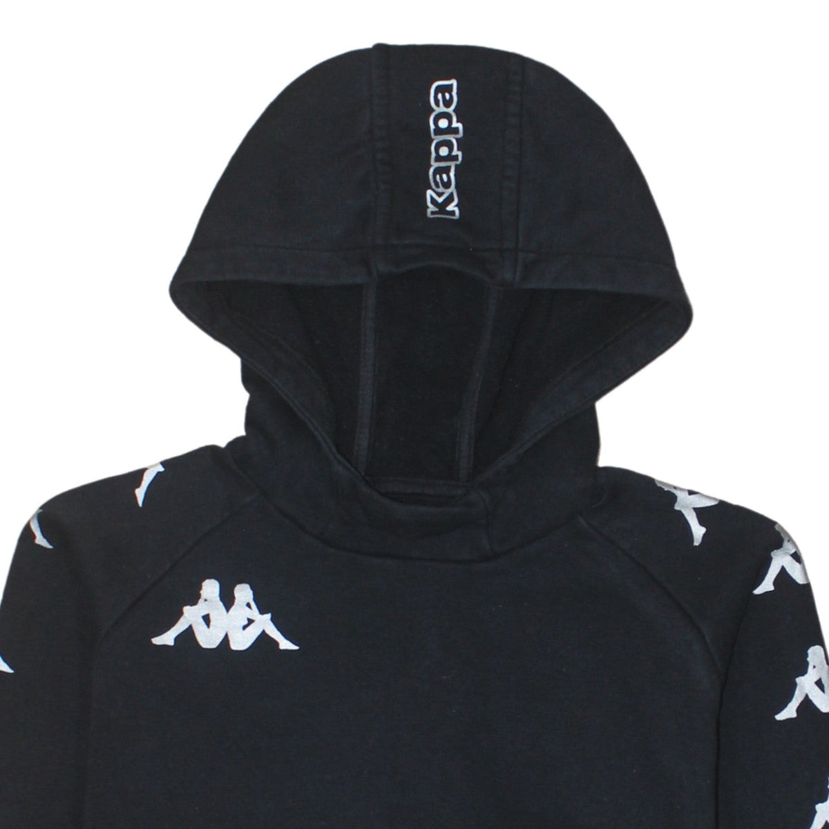 Additional view of Kappa boys’ black pullover hoodie 12 years logo sleeve sports fleece