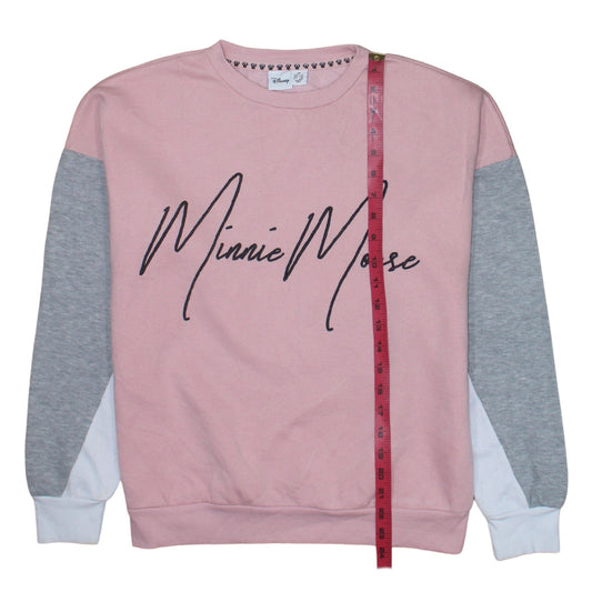 Disney Women Pink Minnie Mouse Colourblock Sweatshirt XS