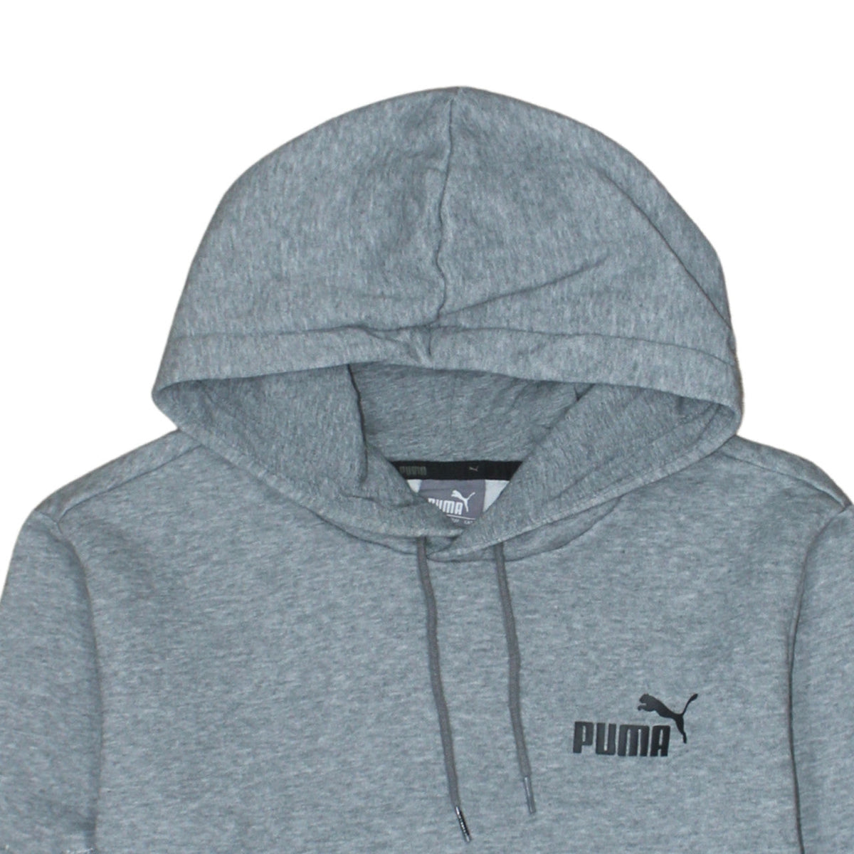 Additional view of Puma Men’s Grey Pullover Hoodie, size S, Regular Fit Logo Fleece