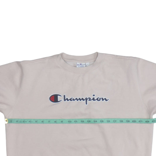 Champion Women Beige Organic Cotton Logo Sweatshirt XL