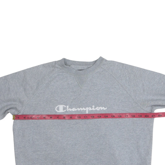 Champion Mens Grey Crew Neck Pullover Sweatshirt L Cotton Blend