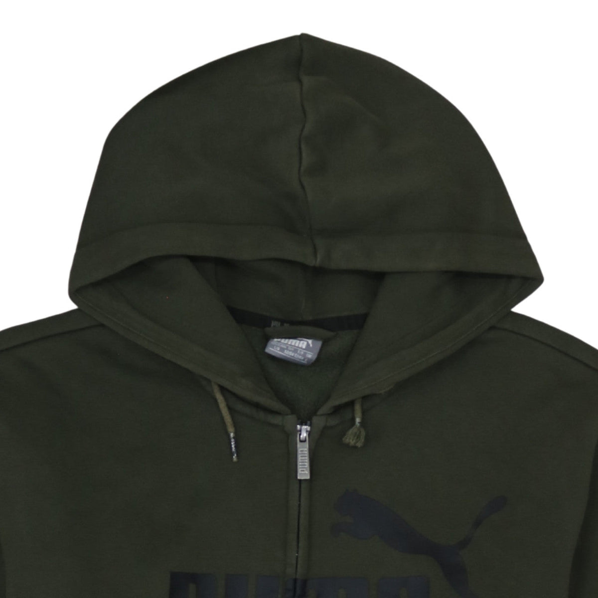 Additional view of Puma Men’s Green Full Zip Hoodie, size L, Fleece Logo Sportswear