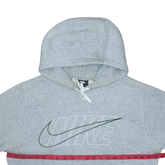 Nike Mens Grey Pullover Hoodie Small Logo Sportswear Fleece