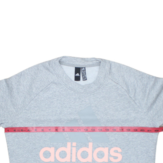 Adidas Womens Grey Logo Sweatshirt XL 20-22 Crew Neck Pullover