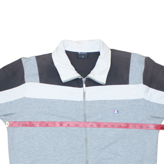 Champion Men's Grey Colourblock Track Jacket Size L Full Zip
