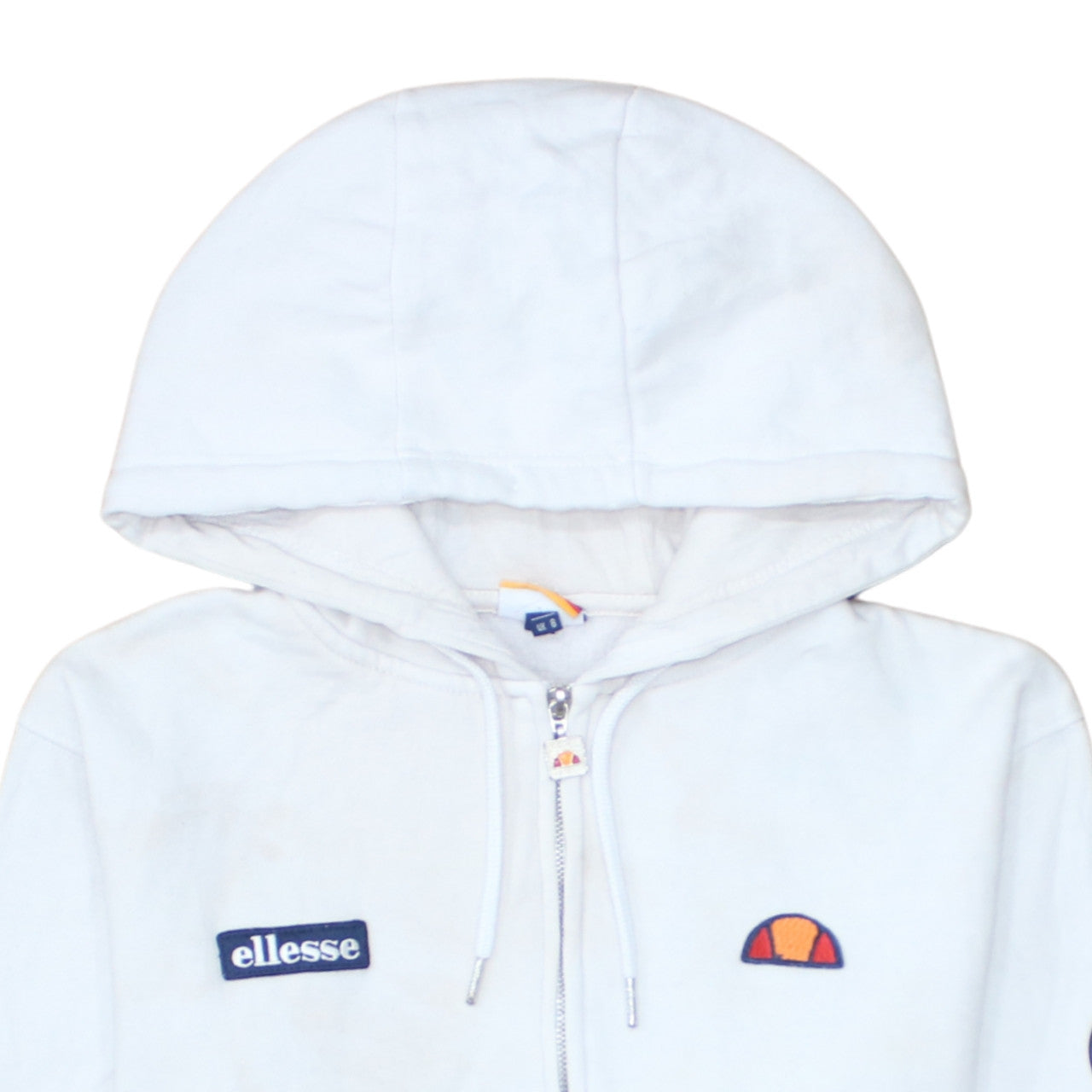 Additional view of Ellesse women’s white full zip hoodie uk 8 cotton logo casual