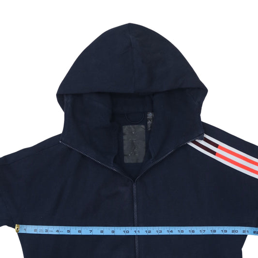 Adidas Men's Blue Full Zip Hoodie Medium Regular Fit Sportswear