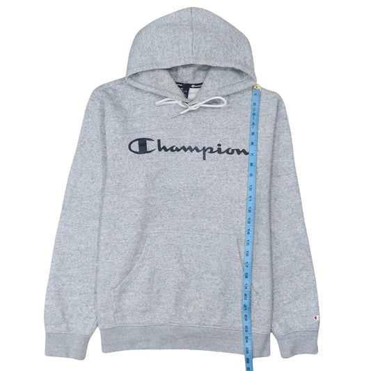 Champion Men's Grey Pullover Hoodie Size L Logo Fleece Sweatshirt