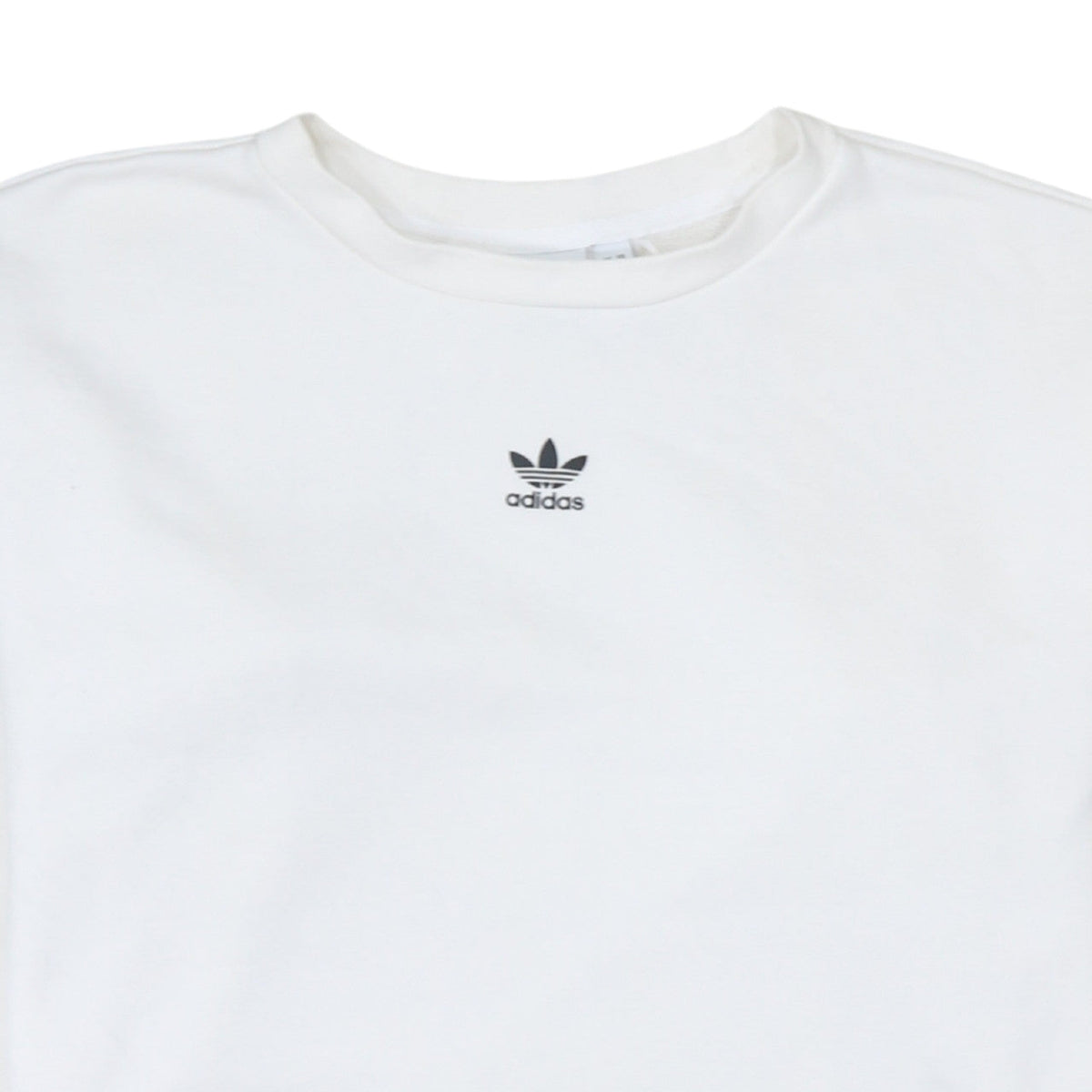 Additional view of Adidas Women White Crew Neck Long Sleeve Pullover Sweatshirt, size 8