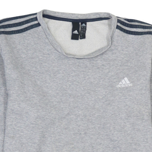 Additional view of Adidas men’s grey long sleeve pullover sweatshirt, size L
