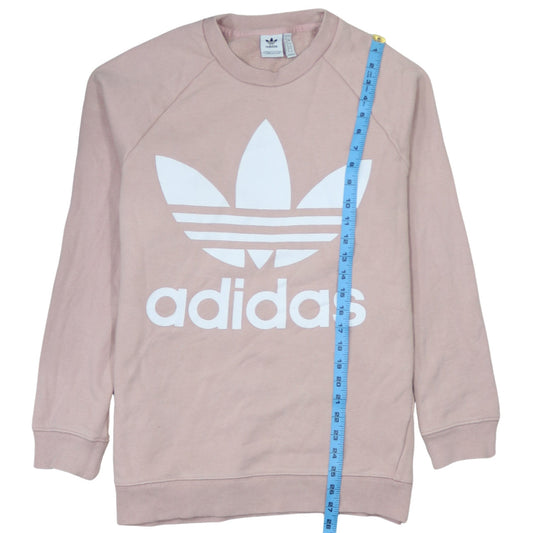 Adidas Womens Pink Crew Neck Pullover Sweatshirt Size 12
