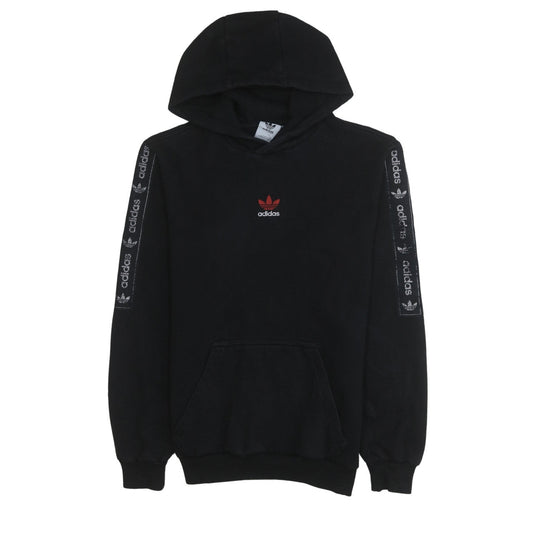 Adidas Men's Black Pullover Hoodie Small Logo Fleece Sweatshirt