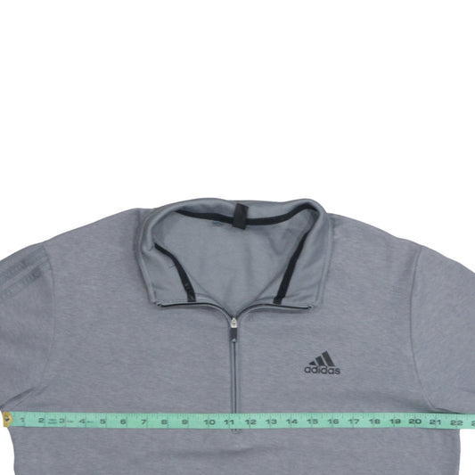 Adidas Men's Grey Medium 1/2 Zip Track Jacket Lightweight