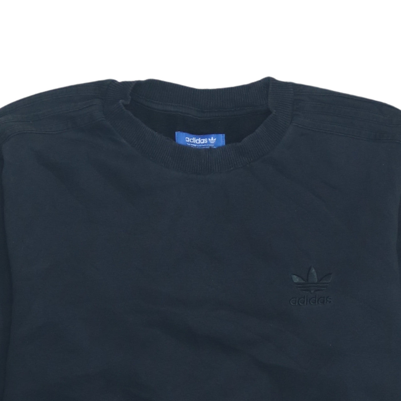 Additional view of Adidas men’s black crew neck logo sweatshirt, size M, regular fit