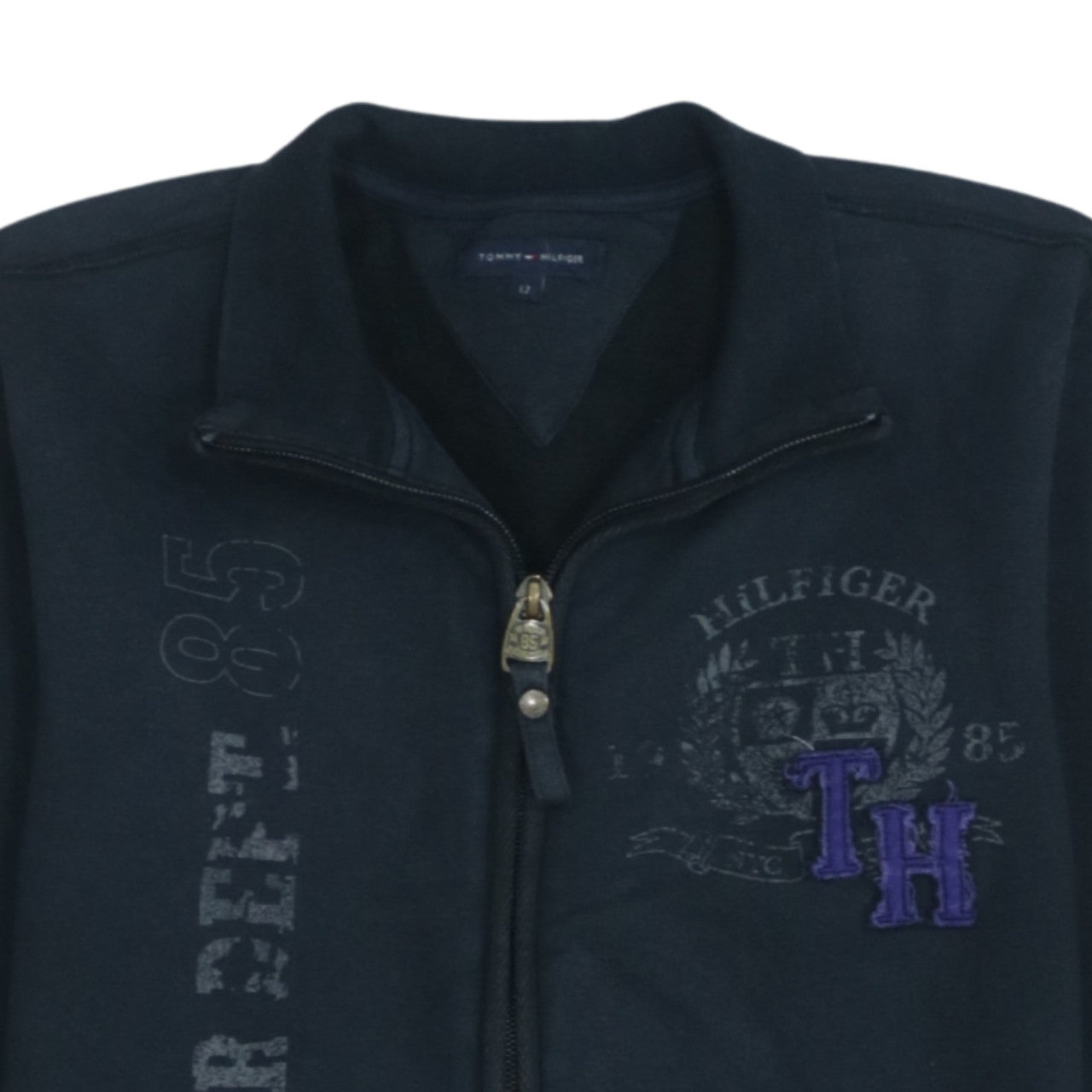 Additional view of Tommy Hilfiger boys’ black full zip track jacket, size 12, years