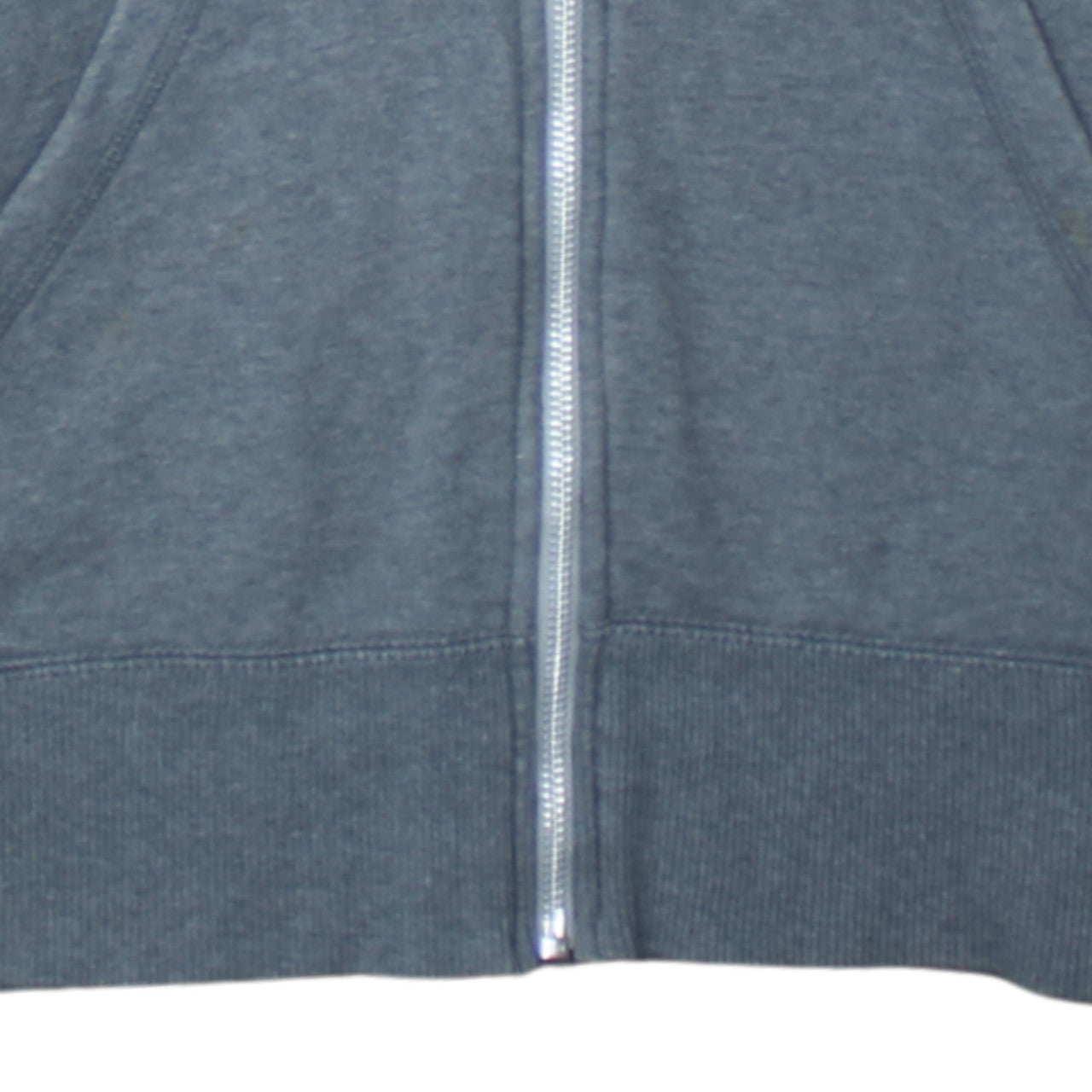 Nike Men's Grey Full Zip Hoodie M Logo Sportswear Cotton
