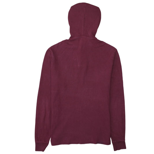 Ralph Lauren Men's Red Henley Hoodie Small Long Sleeve Classic Cotton