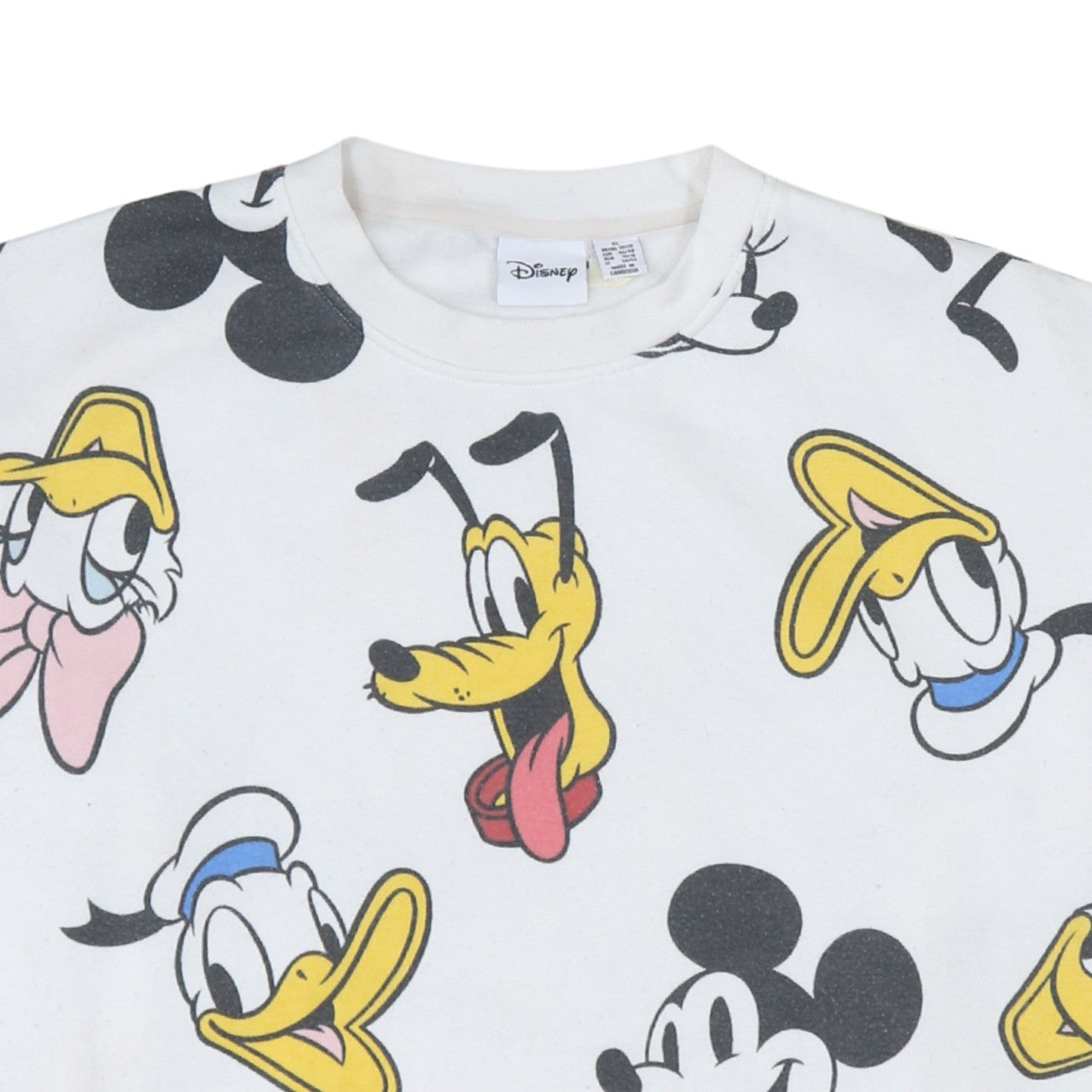 Disney Women White XL Sweatshirt Mickey Minnie Donald Pluto Pullover