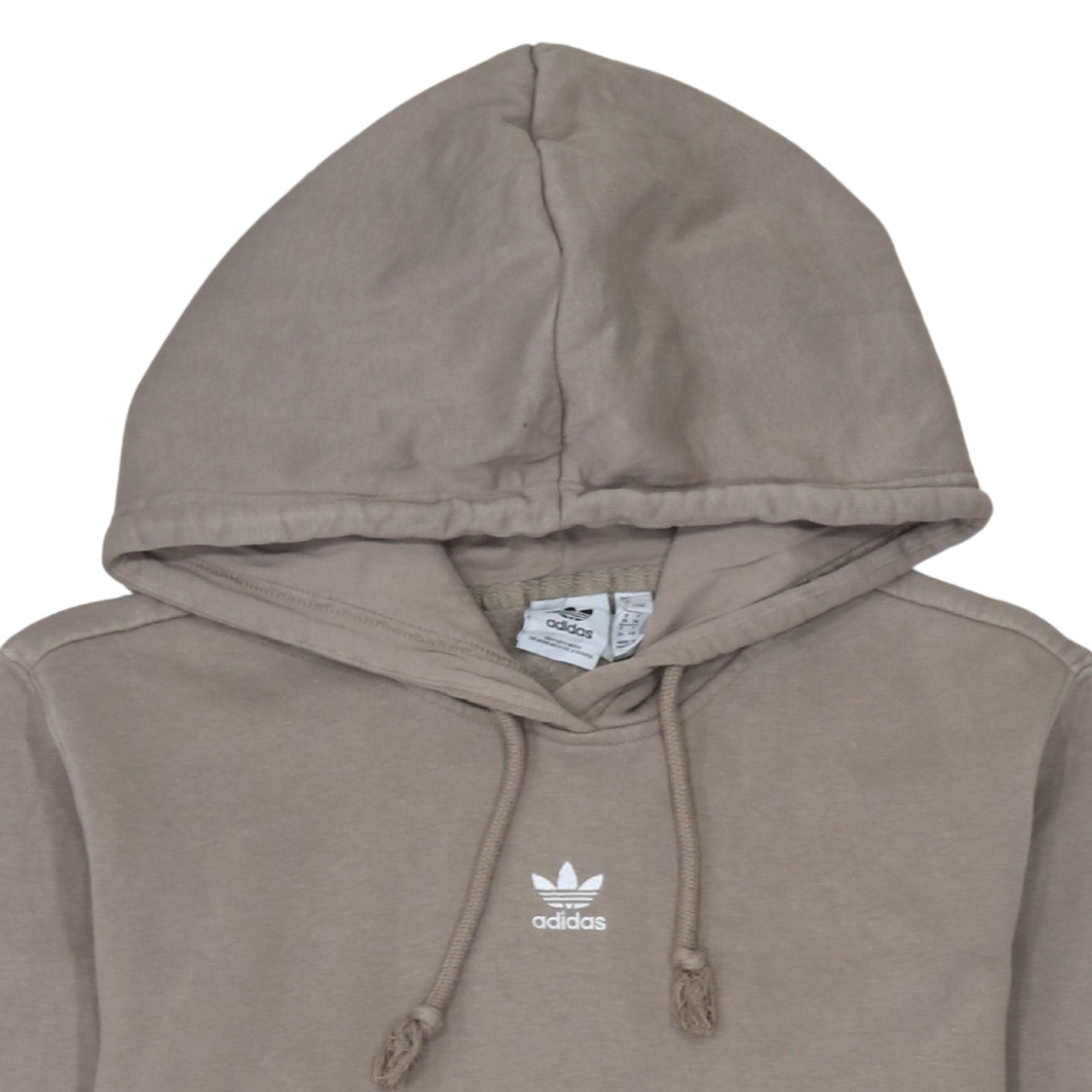 Additional view of Adidas women’s beige pullover hoodie, size UK 8, cotton blend casual