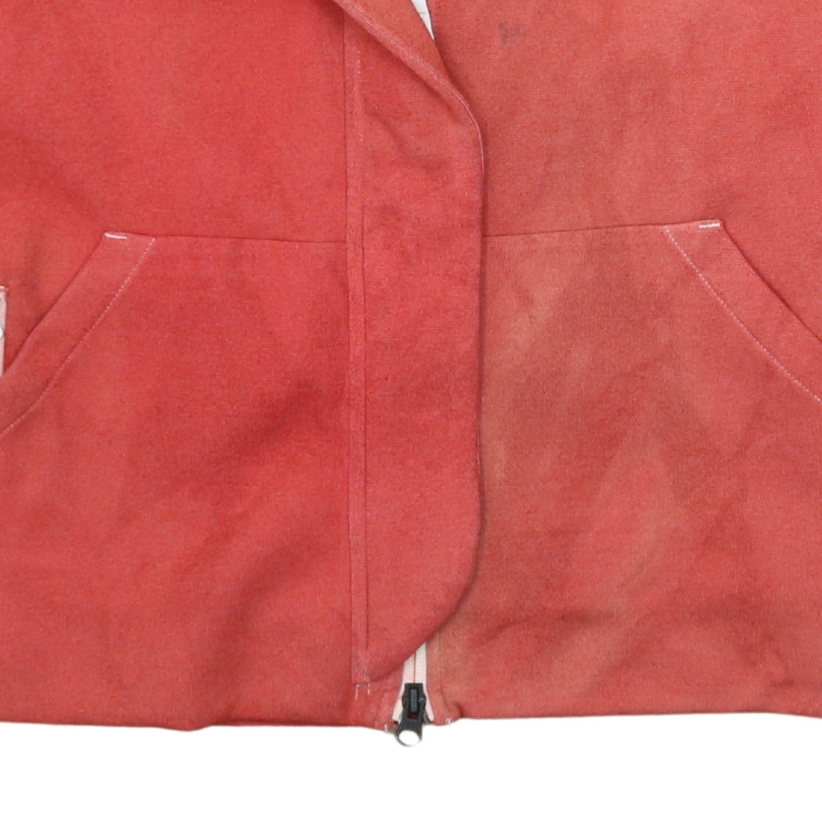 Additional view of Adidas women’s coral red full zip sweatshirt, size M, 12-14 lined pockets