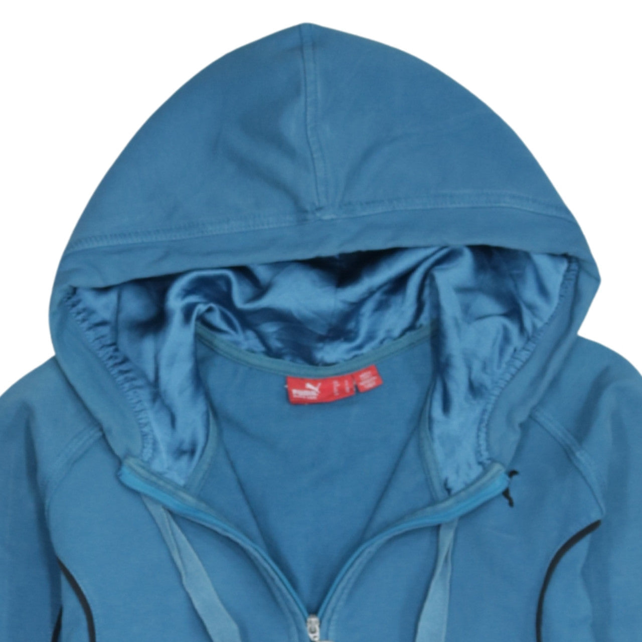 Puma Women's Blue Full Zip Hoodie Size 10 Cotton Blend