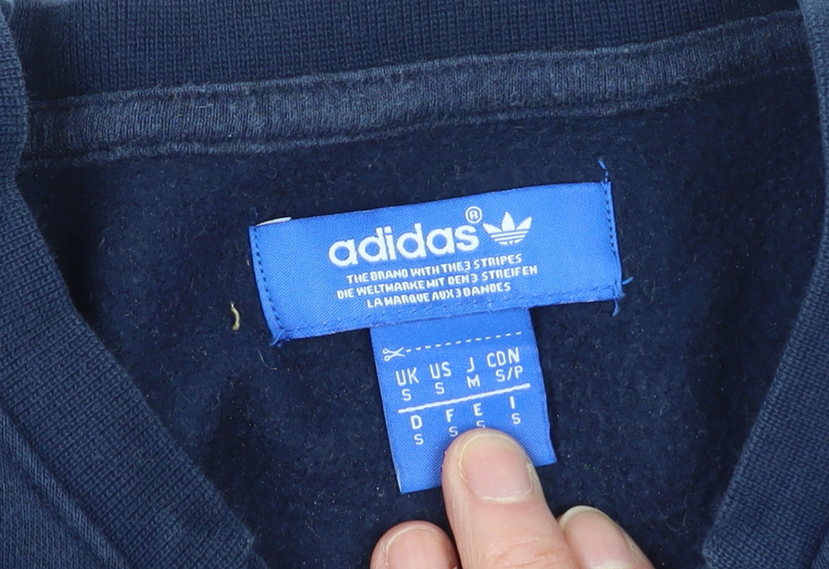Additional view of Adidas Men's Blue Small Pullover Sweatshirt Crew Neck Fleece