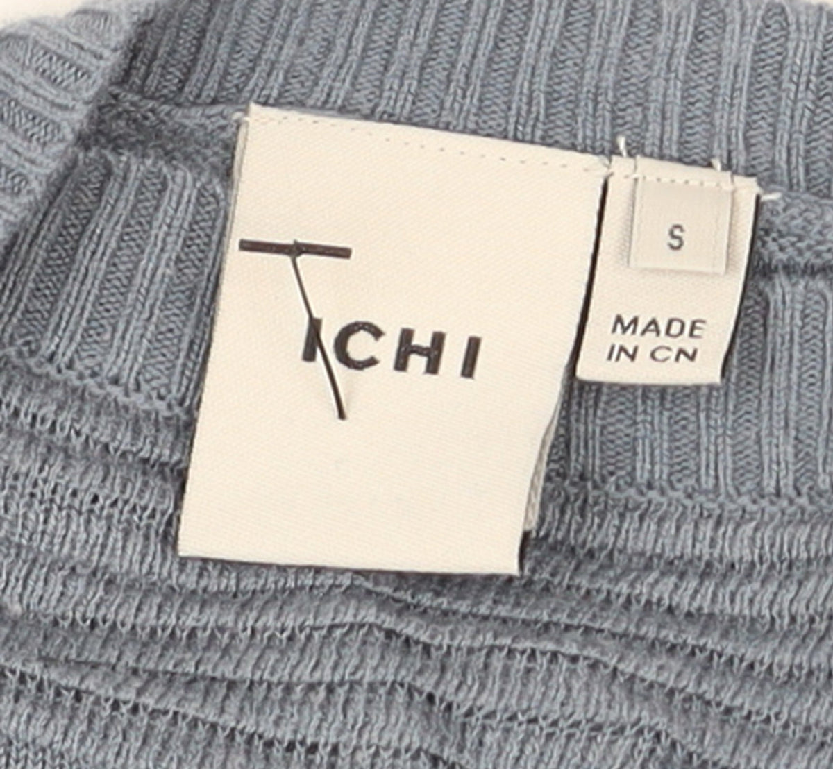 Additional view of ICHI Women’s Blue Two-Tone Knitted Crew Neck Jumper, size S