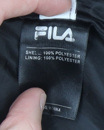 Additional view of Fila men’s black puffer jacket m lightweight quilted zip coat