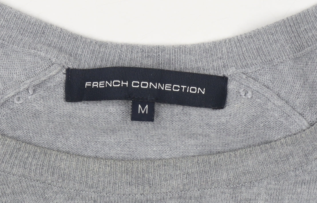 Additional view of French Connection Women's Grey Beaded Boat Neck Jumper M