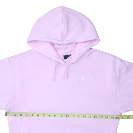 Adidas Women Pink Pullover Hoodie 2XS Cotton Blend Hooded Sweatshirt
