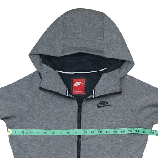 Nike Women’s Grey Full Zip Hoodie Size S Fleece Lined Sportswear