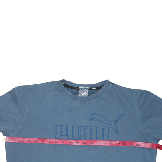 Puma Women's Blue Crew Neck Pullover Sweatshirt Medium