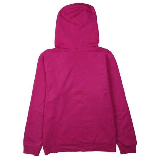 GAP Women Fuchsia Pink Pullover Hoodie L Logo Cotton Casual