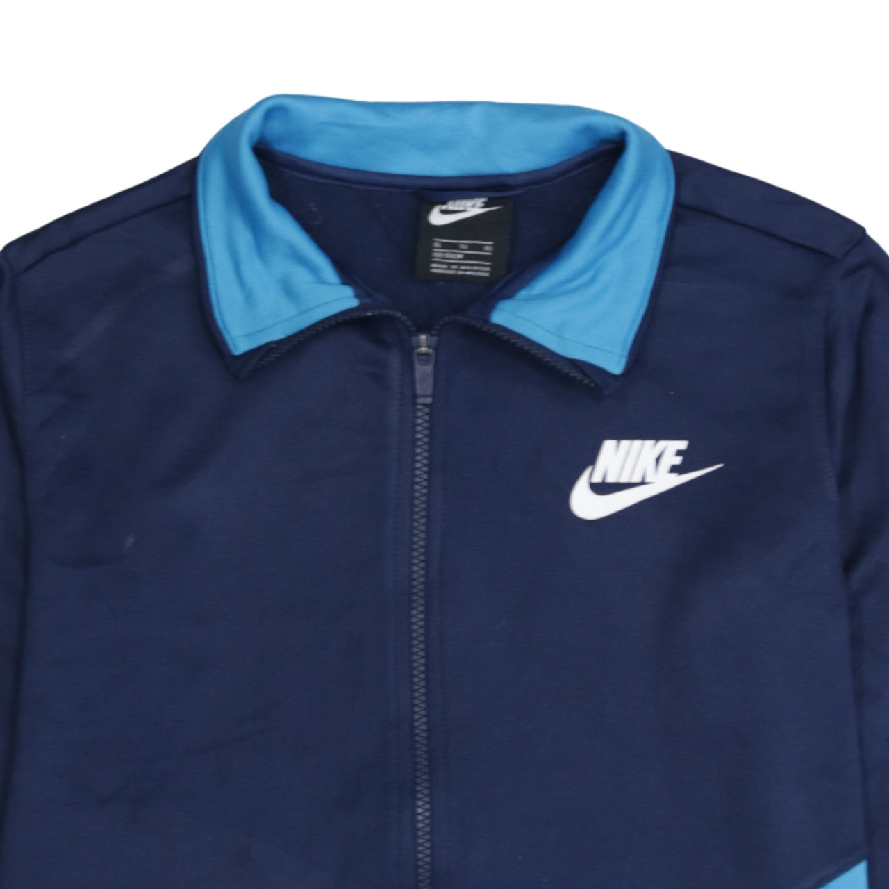 Nike Boys Blue Full Zip Colourblock Sweatshirt XL 158cm