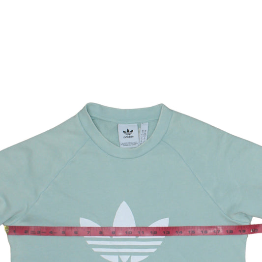 adidas Men's Green Trefoil Pullover Sweatshirt XS Regular Fit
