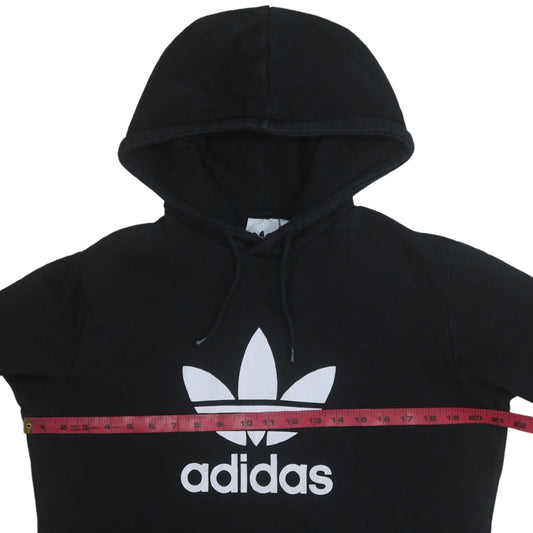 Adidas Men's Black Pullover Hoodie Medium Fleece Trefoil Logo