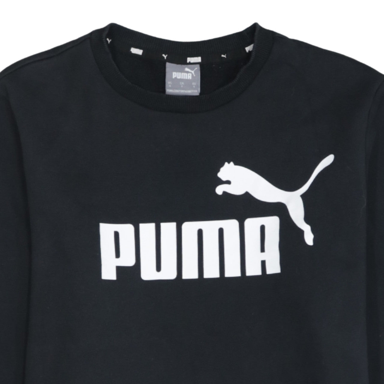 Puma Men's Black Small Crew Neck Pullover Sweatshirt