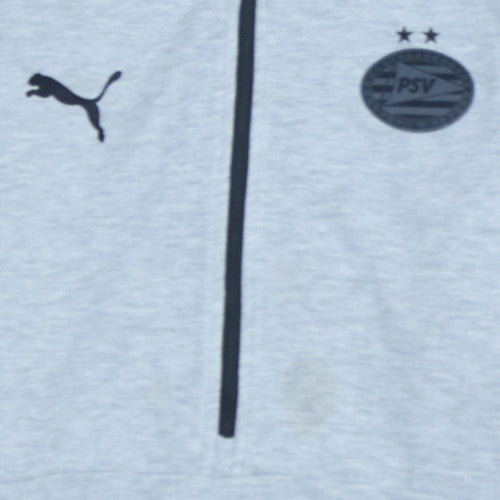 Puma PSV Men’s Grey 1/2 Zip Hoodie Medium Athletic Sweatshirt