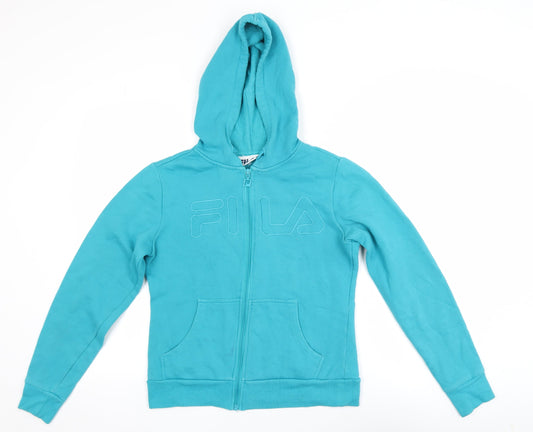 FILA Women’s Blue Full Zip Hooded Fleece Jacket Size S